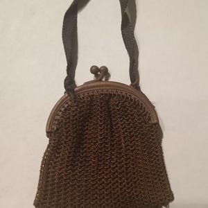 Antique mesh silver coin purse, mesh purse, vintage coin purse