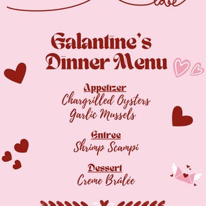 Galentine's Day Party Invitation and Menu - Etsy