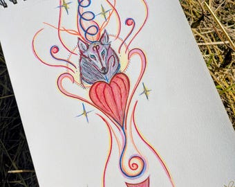 Loba cósmica, corazón vibrante