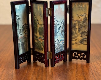 アジアン家具 手描きパネル屏風