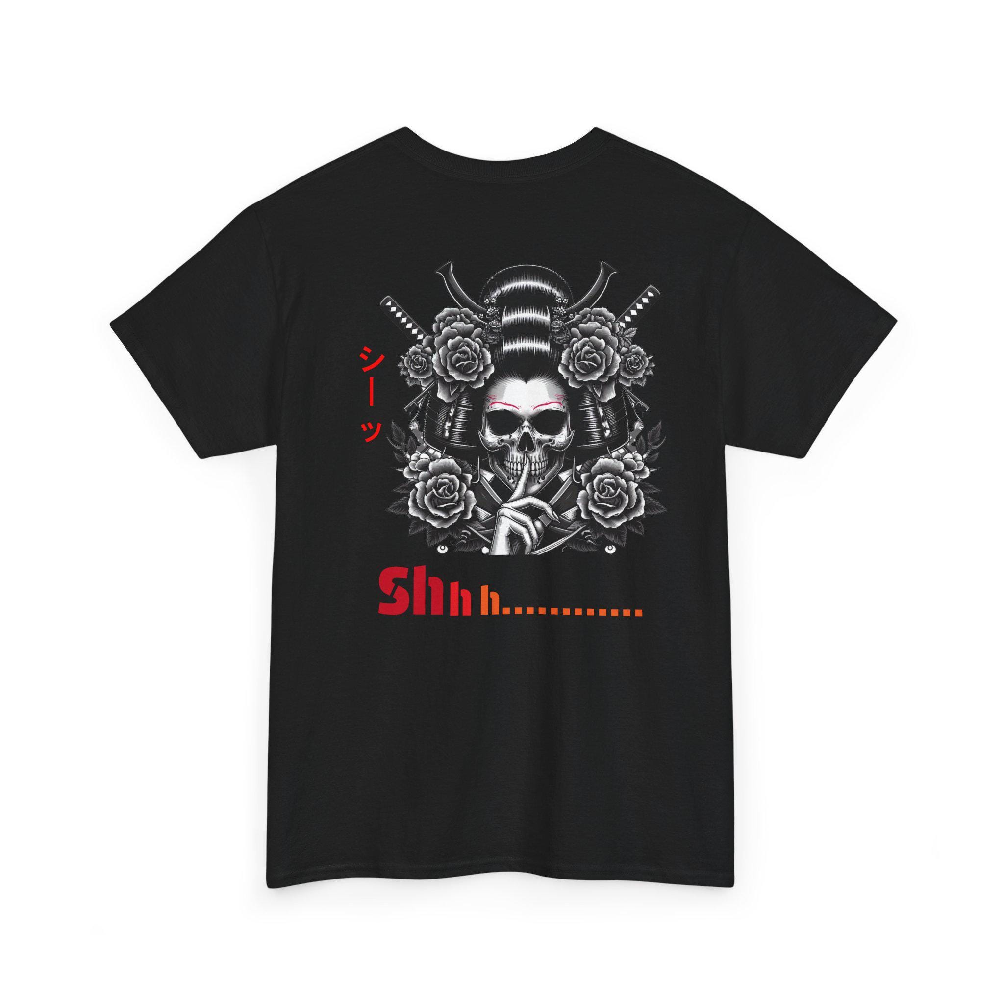 Edgy Graphic Tee for Fashion Lovers | Skull & Roses Design | Keep silience tshirt | Gift for Him/Her | Unisex Heavy Cotton Tee,