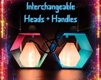 LED Poi Flowtoys: Interchangeable Glow Shapes, Swivel Handles