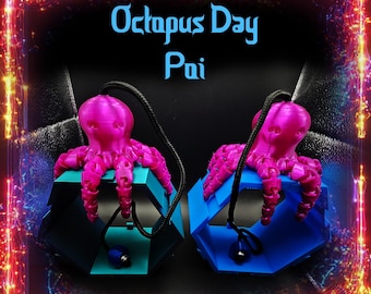 Octopus Day Poi: 3D Printed Flow Toy with Swivel Handles