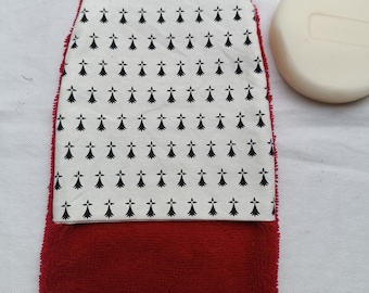 Reversible washcloth – eco-friendly and very soft wash mitt – zero waste – handmade