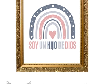 Imprimible Soy Un Hijo De Dios, Español Azul y Rosa - Soy Un Hijo De Dios