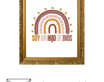 Printable I am a child of God, Spanish Gold and Pink - Soy Un Hijo De Dios