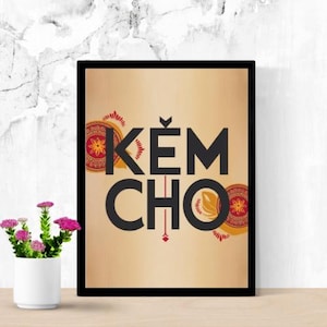 Kem Cho Wall Art Printable | Gujarati Home Decor | Indian Greeting Poster | Bilingual Art Print | Desi Room Aesthetic | Cultural Wall Art
