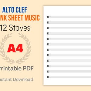 8-Line Alto Clef Sheet Music Paper Graphic by Creative Studio · Creative  Fabrica