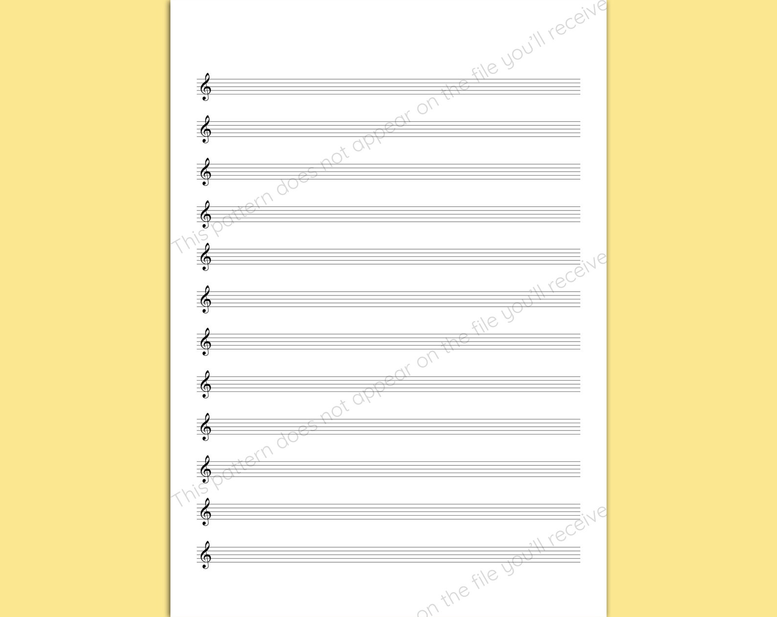 Printable Blank Sheet Music Treble Clef Template A4 Size - Etsy