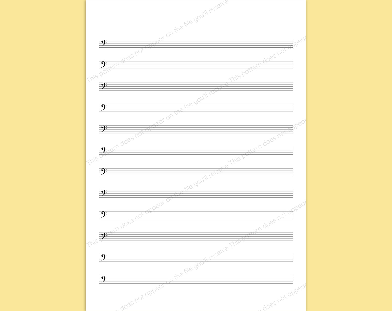 Printable Blank Sheet Music Bass Clef Template A4 Size - Etsy