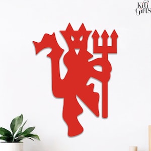 Manchester United Sign,Manchester United Wall Decor,Living Room Decor, Gift For Manchester United Fans,Club Crest Metal Sign,Red Devil Sign