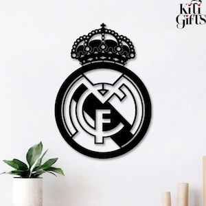 Real Madrid Logo Sign,Real Madrid Wall Decor,Living Room Decor, Gift For Son,Wall Art,Metal Sign,Real Gift for Madrid Fans,Father&#39;s Day gift