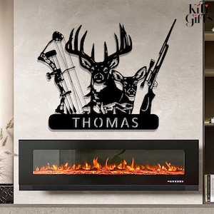 Personalized Deer Hunter Metal Sign,Deer Hunting Wall Art,Custom Deer Hunter Name Sign,Outdoor Sign,Deer Cabin Decor