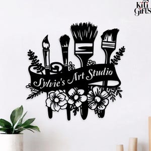 Personalized Art Studio Metal Sign,Custom Art Studio Name Sign,Artist Gifts,Painting Sign,Drawing Lover Gift,Art Studio Sign,Metal Wall Art