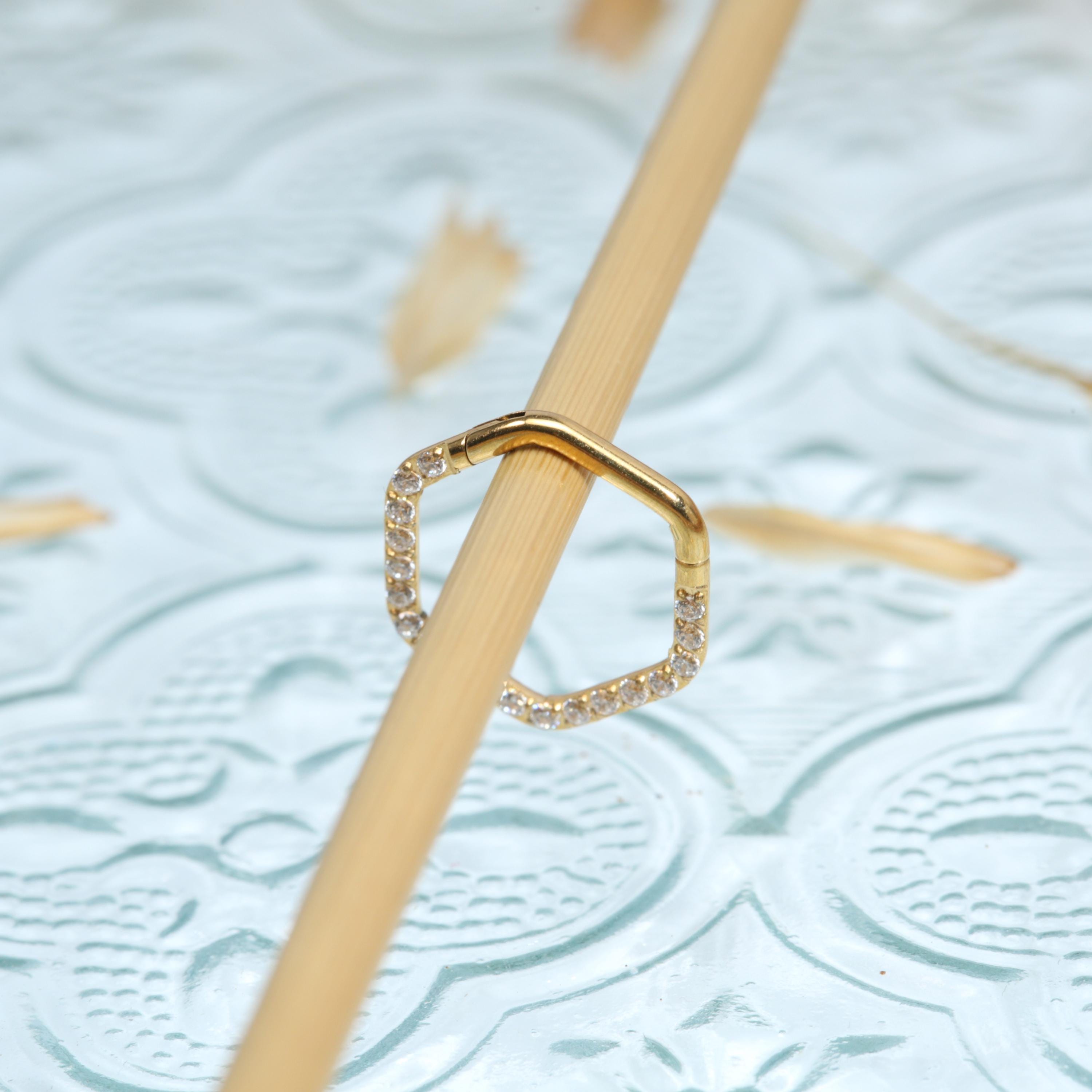 Hexagonal Nose Ring Helix Cartilage Earring Hoop Surgical Steel