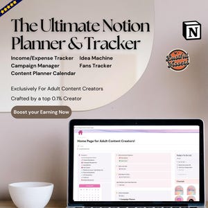 ONLYFANS Notion Ultimate Content Planner| Tip, Income, Client Tracker for Content Creators