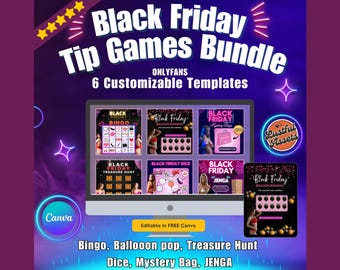 ONLYFANS Black Friday Tipping game Bundle| Onlyfans Tip Game Idea Templates, OF, Fansly Snapchat, camgirls, Content creators Bundle Theme
