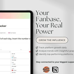 ONLYFANS Notion Ultimate Content Planner| Tip, Income, Client Tracker