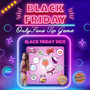 ONLYFANS Black Friday Tipping game, Dice | Onlyfans Tip Game Idea Templates, OF, Fansly Snapchat, camgirls, Content creators Bundle Theme