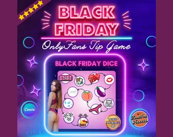 ONLYFANS Black Friday Tipping game, Dice | Onlyfans Tip Game Idea Templates, OF, Fansly Snapchat, camgirls, Content creators Bundle Theme