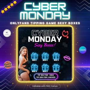 ONLYFANS Cyber Monday Tipping game| Tip Game Onlyfans Idea Templates, OF, Fansly Snapchat, camgirls, Content creators Bundle idea
