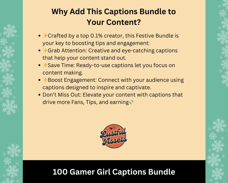 ONLYFANS Gamer Girl Captions Bundle | Perfect for Gamer Posts, Only ...