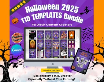 ONLYFANS Halloween flyers Bundle| Onlyfans October Promo Graphic Themed Canva Templates, tipping campaign