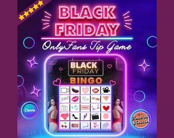ONLYFANS Black Friday Tipping game, BINGO| Onlyfans Tip Game Idea Templates, OF, Fansly Snapchat, camgirls, Content creators Bundle Theme