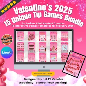 ONLYFANS Valentine&#39;s Tip Game| Onlyfans Tipping game idea, February Templates bundle, Valentine Content, Camgirls, Fansly Snap interactive