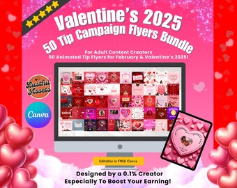 ONLYFANS Valentine's Tip Game Campaign Flyers February| Onlyfans Tipping, Templates bundle, promo Content for Camgirls, Fansly Snap OF