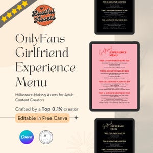 ONLYFANS Girlfriend Erlebnismenü | OnlyFans Trinkgeld bearbeitbar Canva Trinkgeld Vorlage für Ersteller, Digital Camgirl & Fansly des Trinkgeld-Menüs