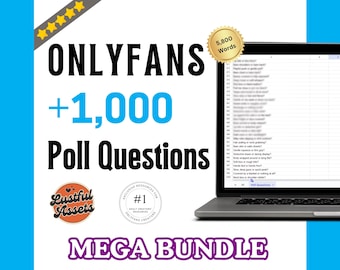 Onlyfans 1000 Poll Questions Bundle| Mega Adult Content Creators DM, Camgirls Fansly Users, OF ideas, Twitch & Snapchat, Marketing Post