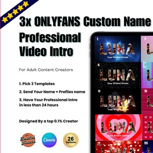 ONLYFANS Custom Intro Video | Customizable Professional Intro 3x, Social Media Branding Kit for Models, Camgirl & Fansly OF, Snapchat