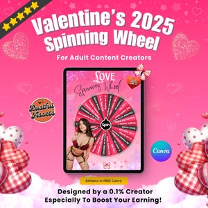 ONLYFANS Valentine&#39;s Spinning Wheel Tipping Game| Onlyfans Tip game idea, February Templates bundle, Valentine&#39;s Tip , Camgirls, Fansly Snap