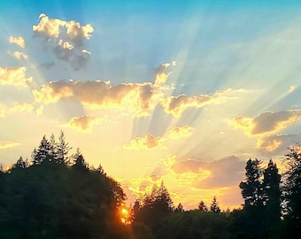 Sunbeams Through the Clouds Print