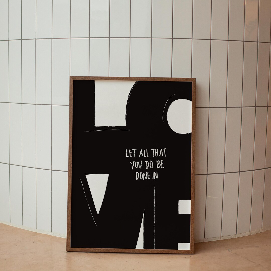 Let All That You Do Be Done in Love Handwritten Christian Wall Art ...