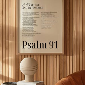 Psalm 91 Bible Verse Christian Wall Art, Psalm 91 Scripture Wall Art, Modern Minimalist Christian Home Decor, Aesthetic Faith-based Wall Art