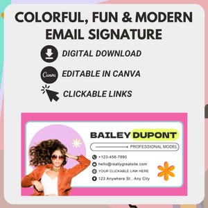 Modern Professional Digital Email Signature for Business Owners Gmail Digital Signature Small Business Branding Clickable Signature, Outlook