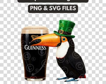 Guinness Toucan Clipart: St. Patrick's Day PNG SVG (Digital Download)