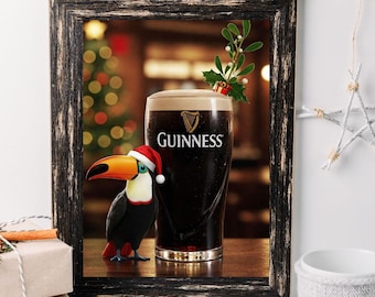 Guinness Beer Toucan Christmas Poster: Holiday Pub Decor (Digital Download)