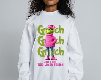 Grinch Liebhaber PNG SVG: Weihnachtsmädchen Design (Digitaler Download)