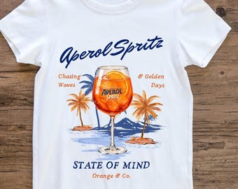 Diseño de Aperol Spritz "Good Vibes": Cita sobre alcohol en camisetas (PNG/SVG)