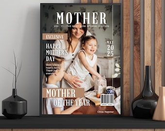 Personligt omslag till tidningen Mors dag: DIY Canva-mall (utskrivbar)