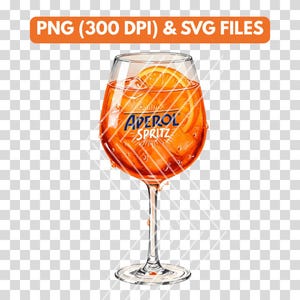 Aperol Spritz PNG SVG en téléchargement numérique Cocktail Clipart Graphic Tee Mug Cake Topper Sublimation Vector Illustration