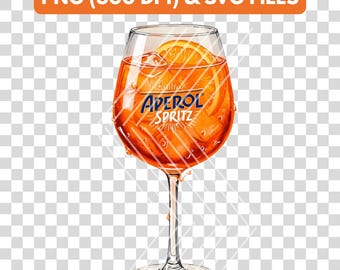 Aperol Spritz Illustration: Cocktail Graphic (PNG, SVG Digital Download)