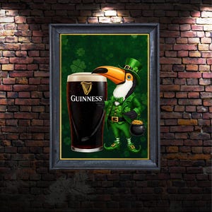 Poster Guinness Leprechaun Toucan pour la Saint-Patrick (PDF haute résolution)