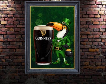 Guinness Leprechaun Toucan St. Patrick's Day Poster (High-Res PDF)