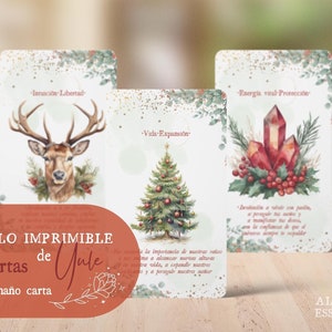 Yule - Oráculo imprimible en español / 26 cartas oráculo / oráculo digital / tamaño carta / descargable / adivinación / celta / pagano