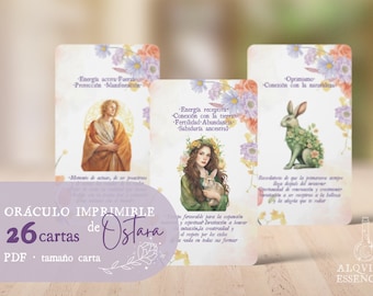 OSTARA - Oráculo Imprimible en Español / 26 Tarjetas de Oráculo / Oráculo Digital / Tamaño Carta / Descarga Instantánea / Brujería / Celta / Adivinación