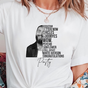 Post Malone Shirt Cowboy Western Graphic Tee Country Festival Concert Had Some Help Streetwear